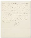 Napoleon Letter Signed to His Treasury Minister Regarding Funding the War Administration -- ...considering the extraordinary arming which is being done, must be increased...
