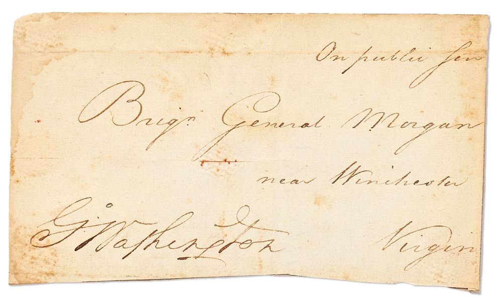 George Washington Franking Signature -- Address Panel to Fellow Revolutionary War General Daniel Morgan