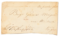 George Washington Franking Signature -- Address Panel to Fellow Revolutionary War General Daniel Morgan