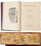 Fore-Edge Painting of Charles Dickens and Scenes from the Novel Barnaby Rudge