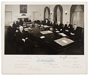 Harry Truman Signed Cabinet Photo Measuring 13 x 11 -- Signed by All 13 Members of His Cabinet Including Truman