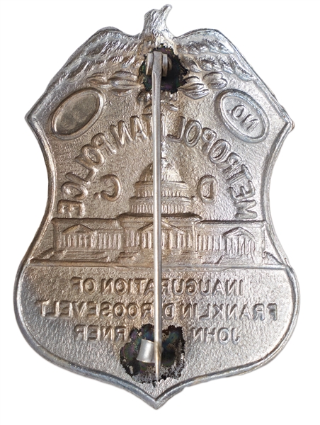 Franklin D. Roosevelt Metropolitan D.C. Police Badge for the 1937 Inauguration