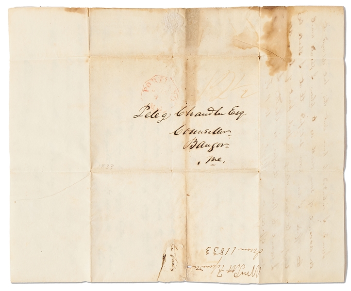 William Fessenden Autograph Letter Signed From 1833 -- The Young Republican Attorney Starts His Law Practice Years Before Becoming Lincoln's Treasury Secretary