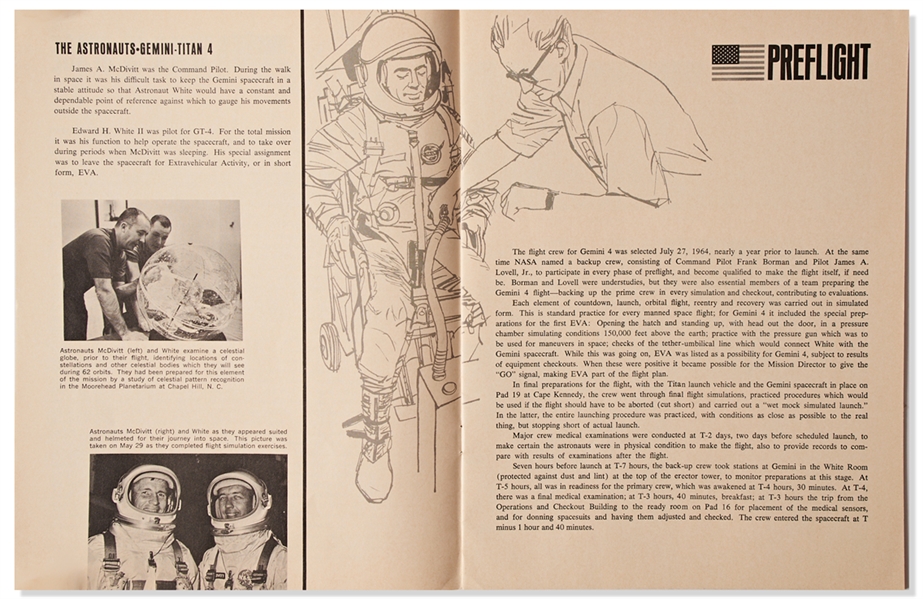 Ed White Signed Program of the First American Space Walk, ''A Walk in Space''