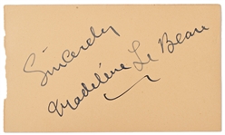 Madeleine Le Beau Signature -- The Rarest Autograph From the Casablanca Cast -- With JSA COA