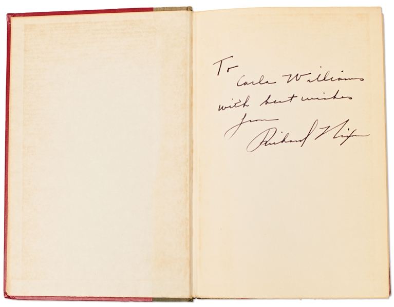 Richard Nixon Signed First Edition of His Biography ''Richard Nixon: A Political and Personal Portrait''