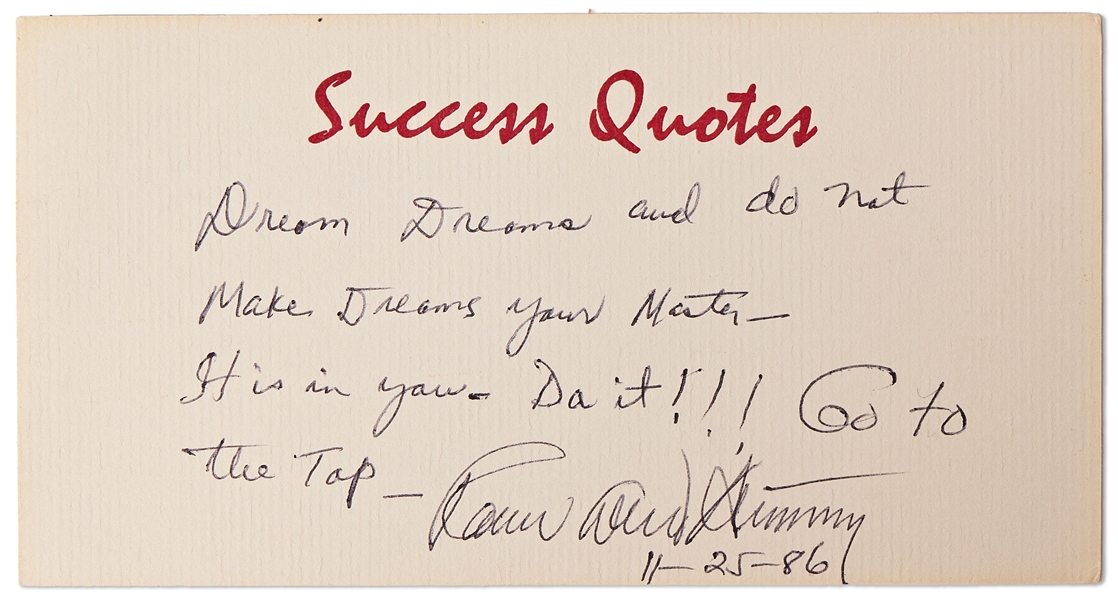 Civil Rights Icon Ralph David Abernathy Handwritten Quote Signed -- ''It is in you - Do it!!!...Ralph David Abernathy''