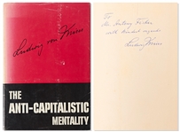 Ludwig von Mises Signed First Edition of The Anti-Capitalistic Mentality