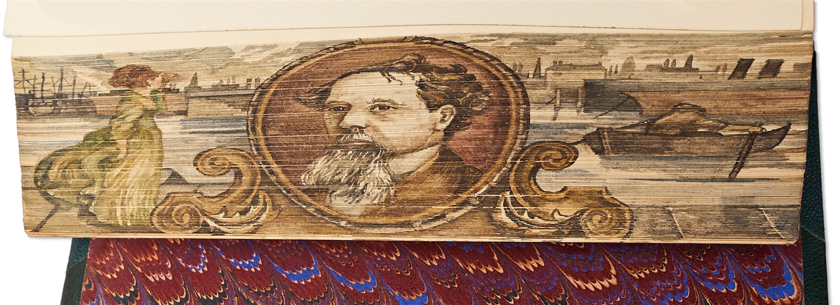 Fore-Edge Paintings of Charles Dickens and Scenes from the Novel ''Our Mutual Friend''