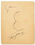 Alfred Hitchcock Signed Self-Portrait Sketch -- Measures 11 x 14