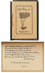 Robert Frost Signed Poem Excerpt from The Gold Hesperidee, Handwritten Inside the First Printing Limited Edition