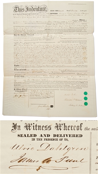 Civil War Colonel Ulric Dahlgren Signed Legal Document from November 1861