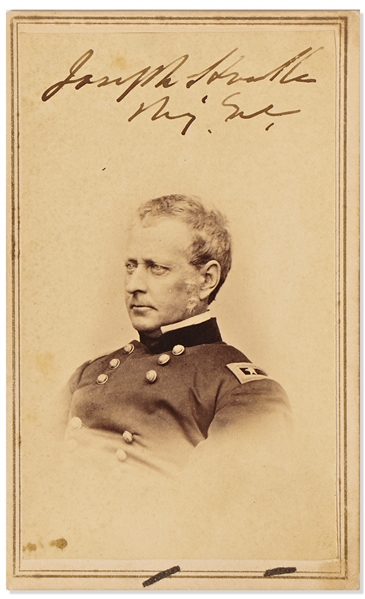 Civil War General Joseph Hooker Signed CDV