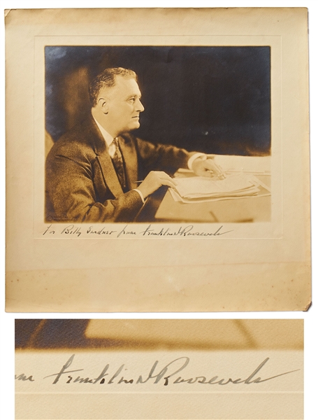 Franklin D. Roosevelt Photo Signed as President -- Measuring Nearly 12'' Square