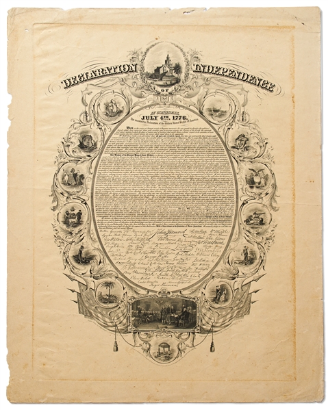 Declaration of Independence Engraving by John Buttre From 1856