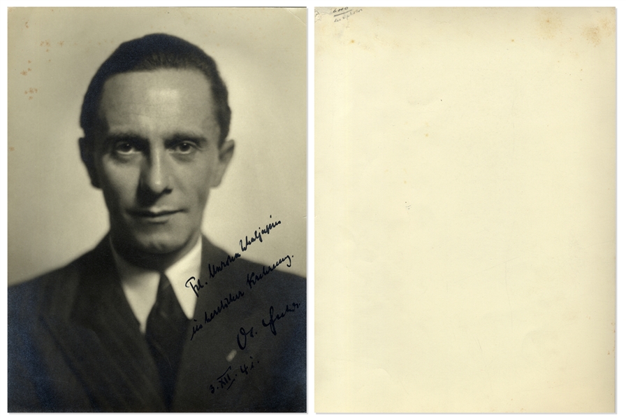 Joseph and Magda Goebbels Rare Set of Large Signed Photos, Each Dated 1941
