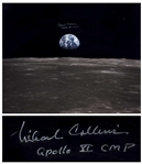 Michael Collins Signed 20 x 16 Photo of the Apollo 11 Earthrise