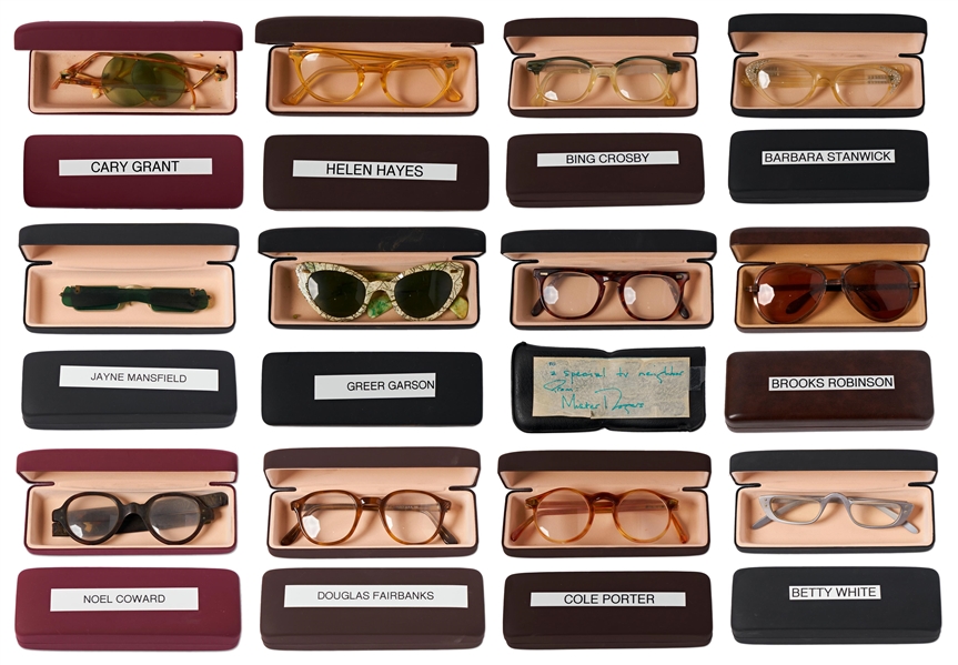 Incredible Collection of Eyeglasses & Letters From Over 75 Actors, Musicians, Athletes & Authors -- Includes Bing Crosby, Brooks Robinson, Cole Porter, John Updike, Jayne Mansfield, Cary Grant & More