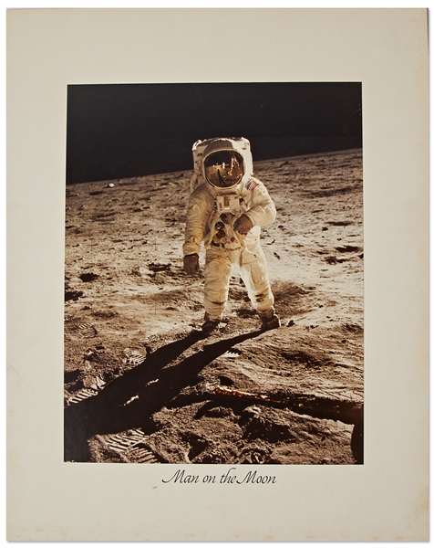 Large Format NASA Chromogenic ''Visor'' Photograph of Buzz Aldrin on the Moon, With the Reflection of Neil Armstrong in His Visor -- Measures 11'' x 14''