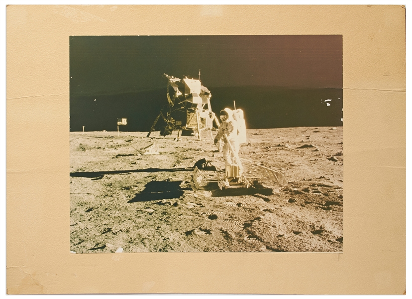 Large Format NASA Chromogenic Photograph of Buzz Aldrin on the Moon -- Measures 13.5'' x 10.75