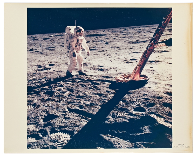 Apollo 11 Photo of Buzz Aldrin Next to the Lunar Module Eagle -- Printed on ''A Kodak Paper'' with Black Number on Front