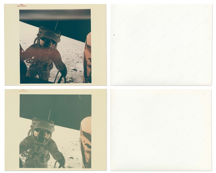 Lot of 20 NASA Photos Including 18 ''Red Number'' and 1 ''Blue Number'' Photos, All on ''A Kodak Paper'' -- Includes Iconic Apollo 11 ''Footprint'' Photo