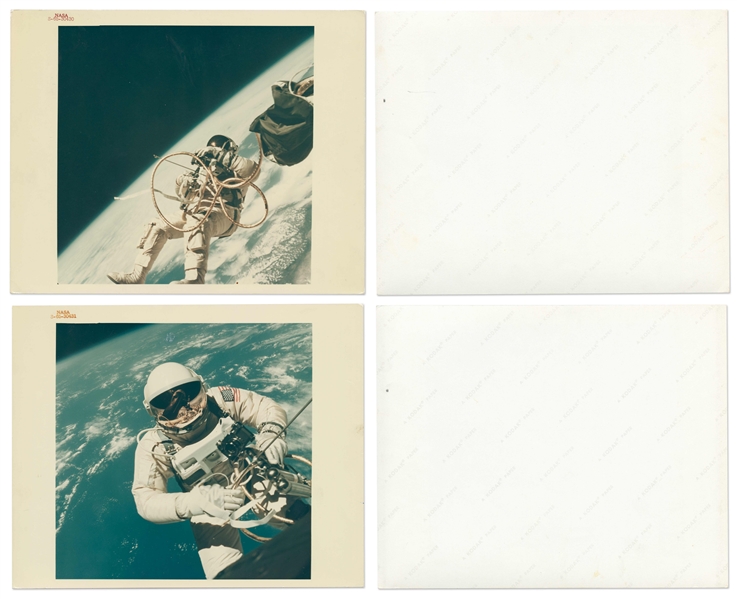 Lot of 20 NASA Photos Including 18 ''Red Number'' and 1 ''Blue Number'' Photos, All on ''A Kodak Paper'' -- Includes Iconic Apollo 11 ''Footprint'' Photo