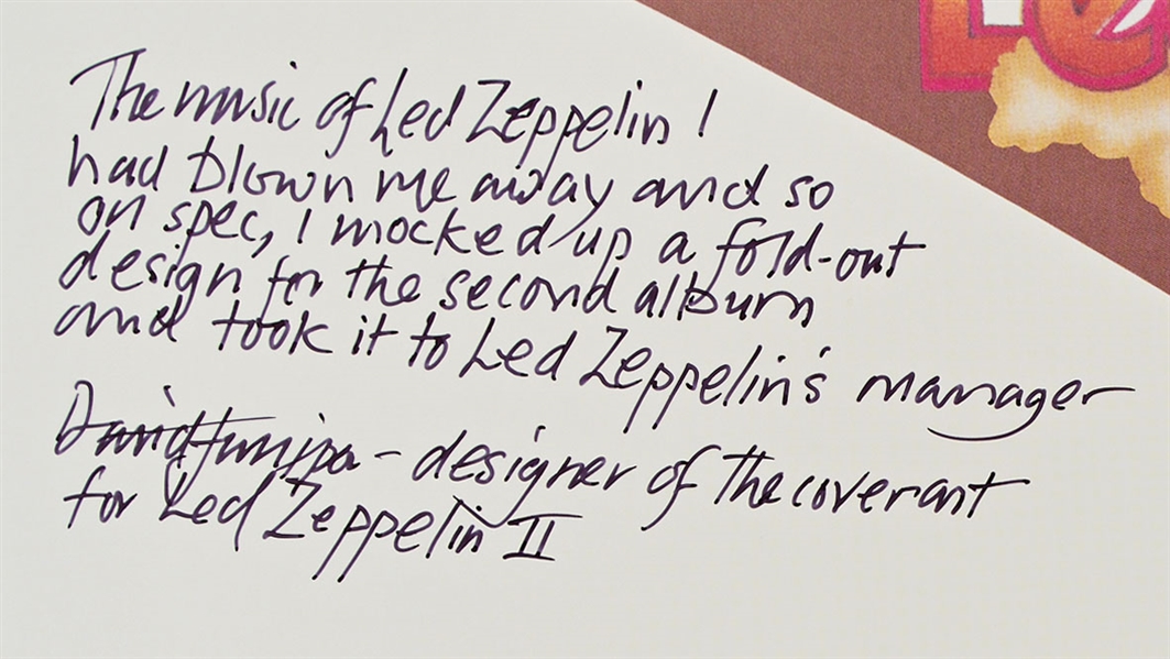 Led Zeppelin II Album Signed by Artist David Juniper & Frank Borman, the Apollo Astronaut Who's on the Cover Because Juniper Thought He Was Neil Armstrong -- Borman Writes ''Not Neil Armstrong!''