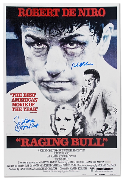 Robert DeNiro and Jake LaMotta Signed ''Raging Bull'' Movie Poster