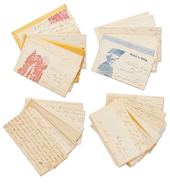 46 Civil War Letters by a 61st Illinois Color Guard -- ''...the 43rd boys call us the Grave Yard Boys because we laid in a grave yard when the rebels come up...we fired on them and drove them...