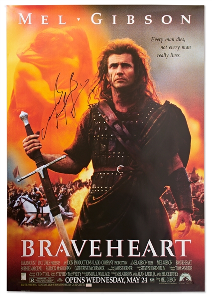Mel Gibson Signed Poster for ''Braveheart''