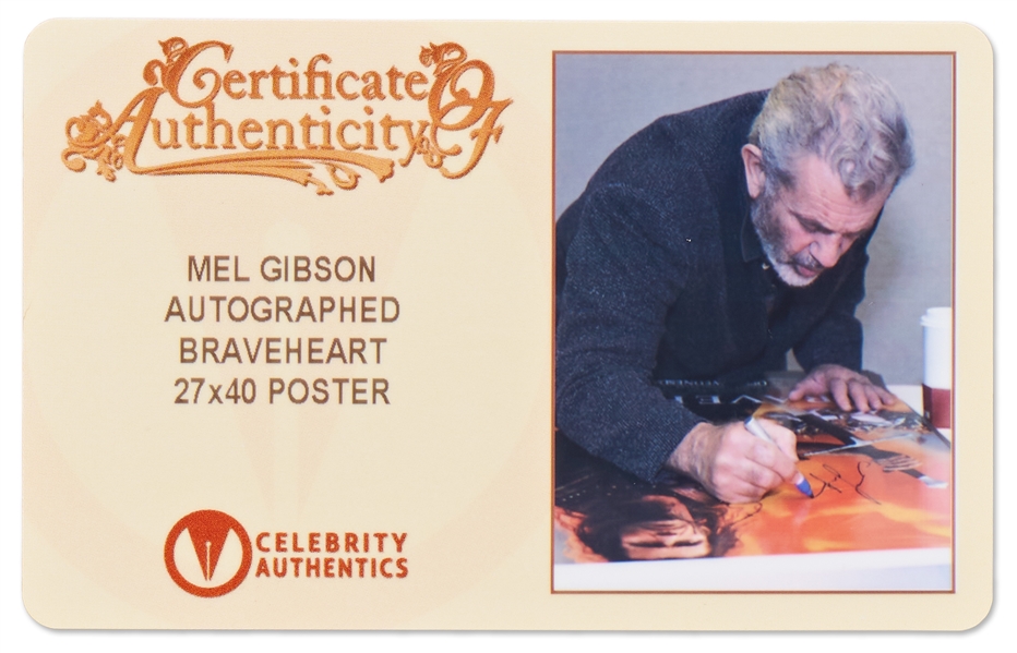 Mel Gibson Signed Poster for ''Braveheart''