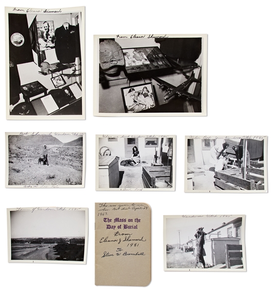 Personally Owned Archive of Enola Gay Assistant Flight Engineer Robert Shumard -- Includes Military Insignia, 1945 Photos from the 509th's Training in Utah & Signed Cover Just Days Before the Mission