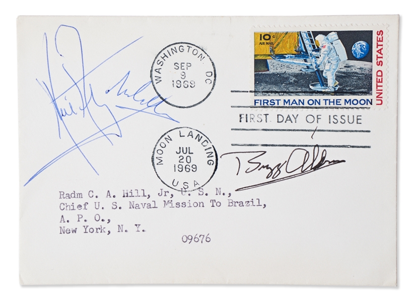 Apollo 11 Crew-Signed First Day Cover -- Uninscribed -- With Steve Zarelli Space Authentication COA
