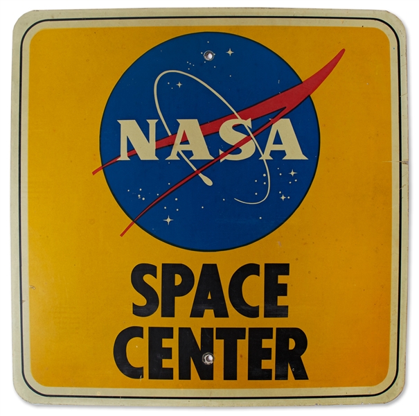 Apollo Era ''NASA SPACE CENTER'' Street Sign -- Measures 24'' Square
