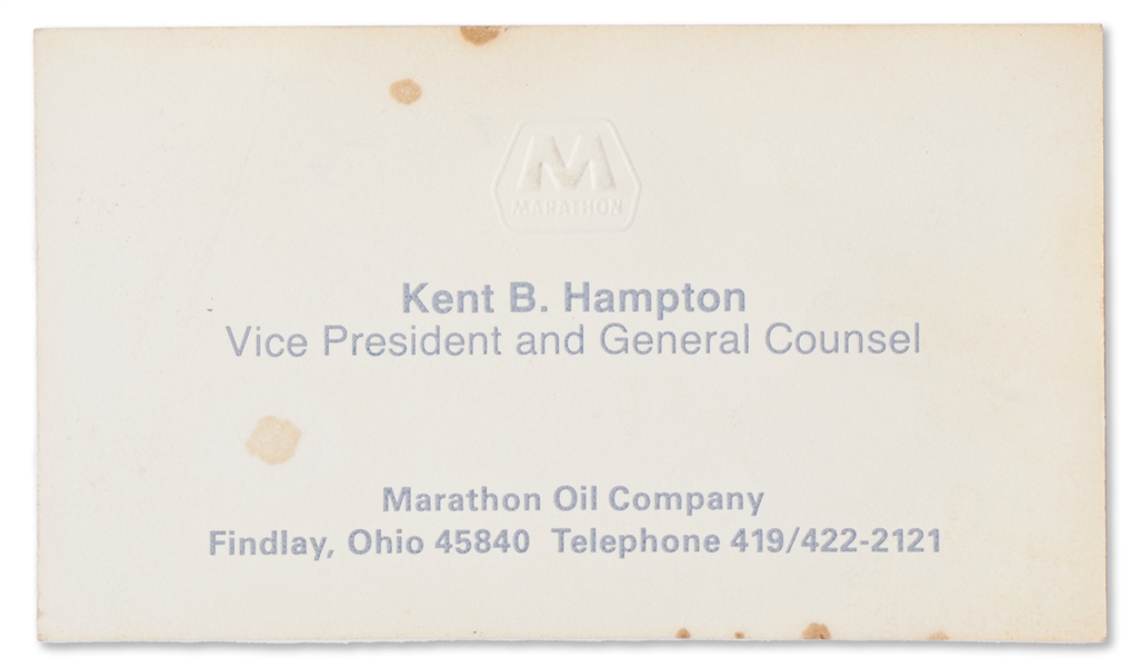 Neil Armstrong Signed Business Card