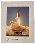 Space Shuttle Discovery STS-41D Crew-Signed Launch Photo -- Measures 16 x 20