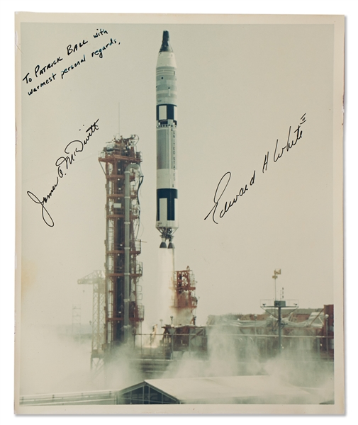 Gemini 4 Crew-Signed Photo on ''A Kodak Paper'' -- Signed by James McDivitt & Edward White