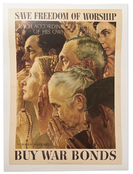 Norman Rockwell ''Four Freedoms'' Posters -- Complete Set of Four from 1943