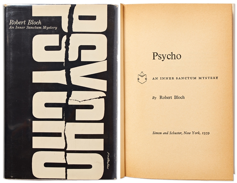First Edition, First Printing of ''Psycho'' by Robert Bloch, Adapted Into the Alfred Hitchcock Film