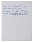 Richard Feynman Handwritten Notes from the Challenger Investigation, Listing Executives at NASA Who Knew of the Faulty O-Rings