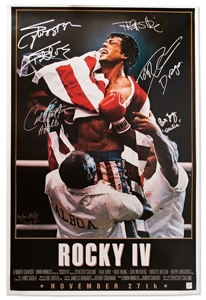 ''Rocky IV'' Cast-Signed Poster -- Signed by Sylvester Stallone, Talia Shire, Burt Young, Carl Weathers & More