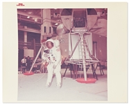 Scarce Red Number Photo of Neil Armstrong Training for the Apollo 11 Mission -- On A Kodak Paper