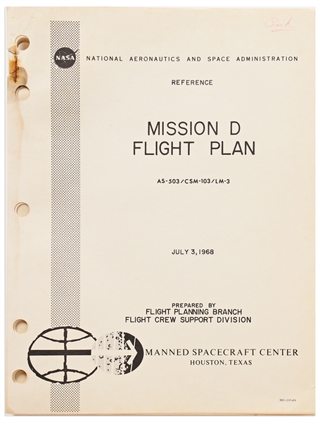 NASA Flight Plan Manual for Mission D, Apollo 9