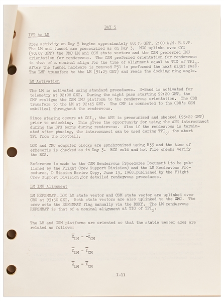 NASA Flight Plan Manual for Mission D, Apollo 9