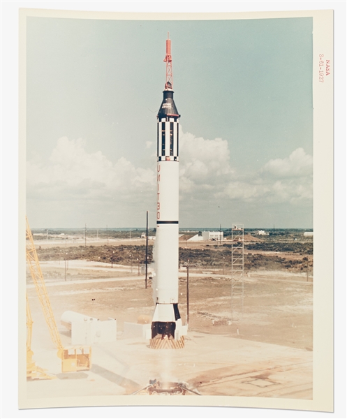 Red Number NASA Photo of the Freedom 7 Rocket from Mercury-Redstone 3 -- On ''A Kodak Paper''
