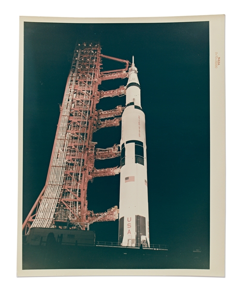 Red Number NASA Photo of the Saturn V Rocket from the Apollo 13 Mission -- On ''A Kodak Paper''