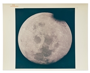 Red Number NASA Photo of a Near Full Moon from the Apollo 13 Mission -- On A Kodak Paper