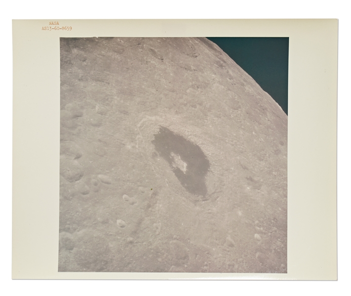 Red Number NASA Photo of the Moon from the Apollo 13 Mission -- On ''A Kodak Paper''
