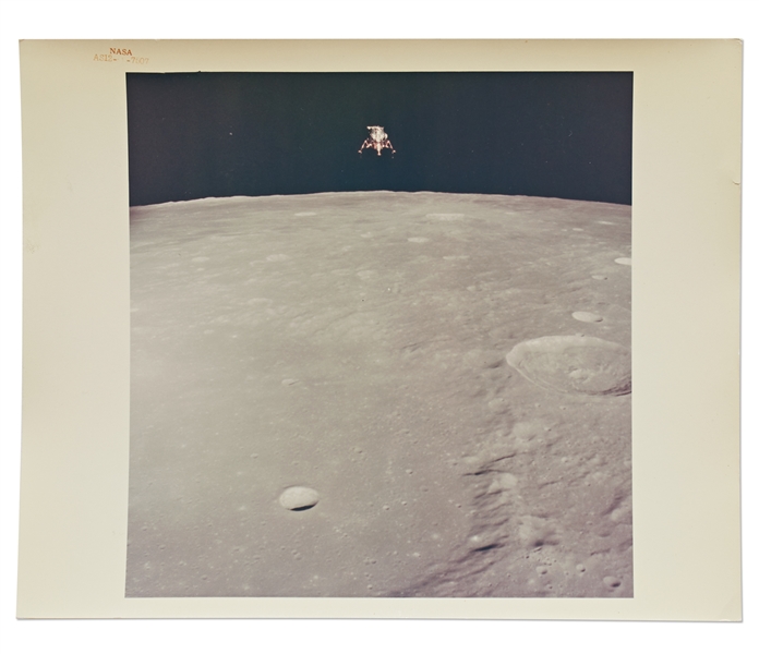 Red Number NASA Photo of the Apollo 12 Lunar Module About to Land on the Moon -- On ''A Kodak Paper''